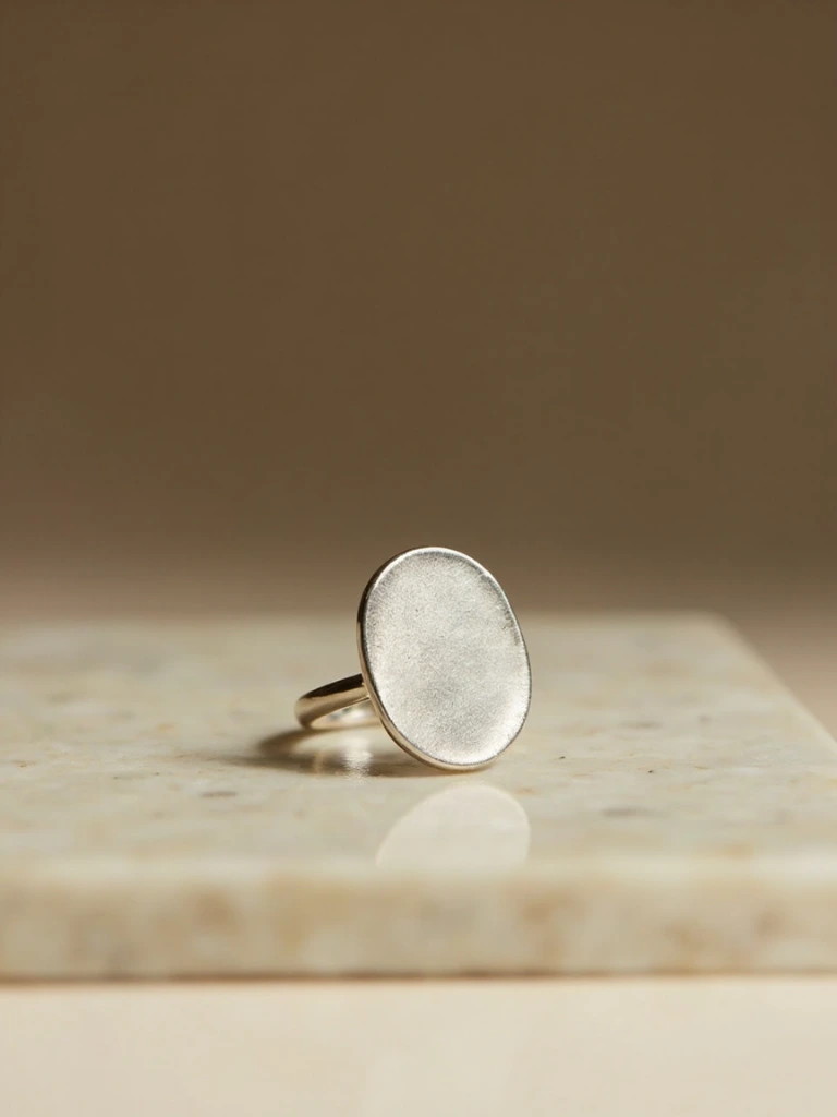 Hand-forged silver signet ring, No. 04 of 24
