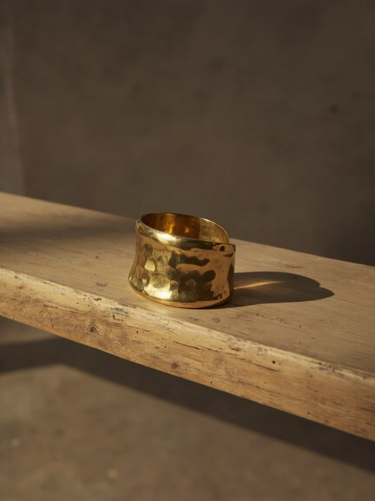 Hammered brass cuff bracelet, No. 17 of 40