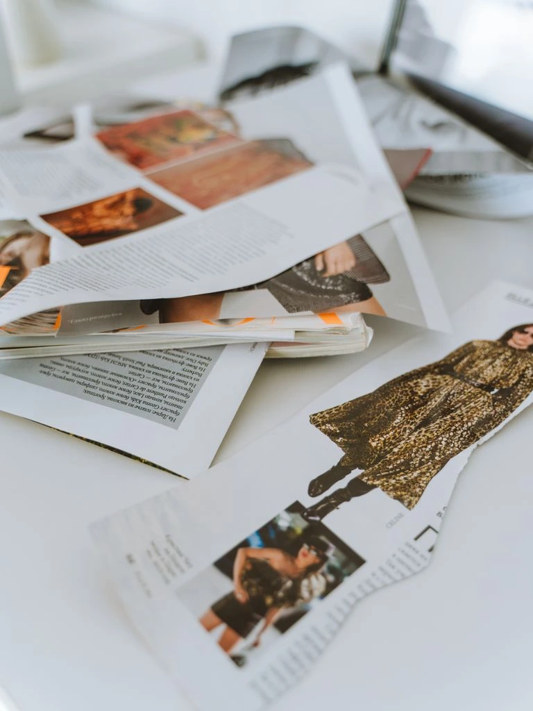 Vogue Italia feature spread photographed on the atelier workbench
